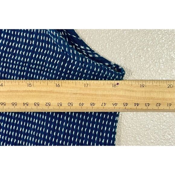 Lilla P V-Neck Peplum Summertime Soft Cotton Dark & Light Blue Mini Dress Small - Picture 9 of 9